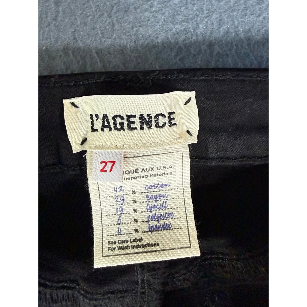 L'AGENCE Margot High Rise Skinny Crop Jeans Black Size 27 - Picture 2 of 6